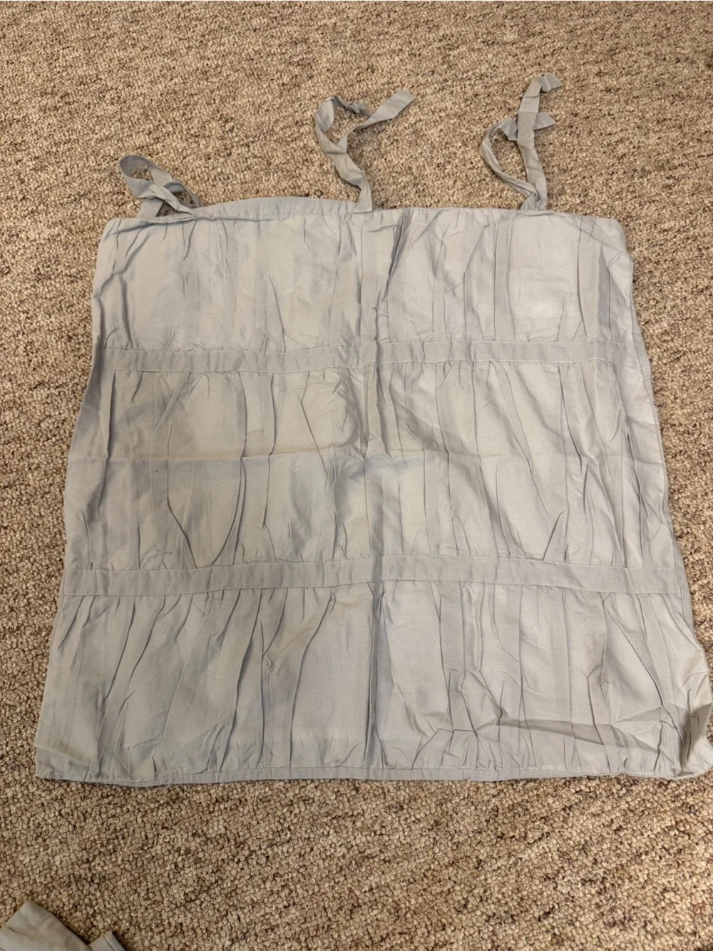 Pottery Barn Light Gray Ruffled Duvet Cover Set